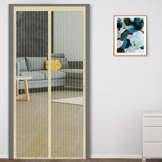 Polyester Magnetic Mosquito Net for Door- Ivory