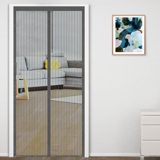 Polyester Magnetic Mosquito Net for Door - Grey