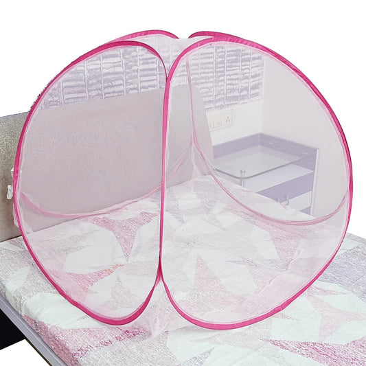 Mosquito Net for Baby,Foldable with Bottom for 0 to 36 Months Year Old Babies-Pink