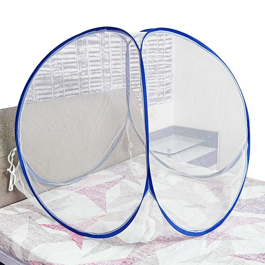 Mosquito Net for Baby Polyster Foldable with Bottom for 0 to 36 Months Babies - Blue