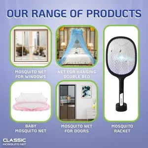 Premium Mosquito Net for Double Bed King Size with 3 Doors (200 x 200 x 145 cm)