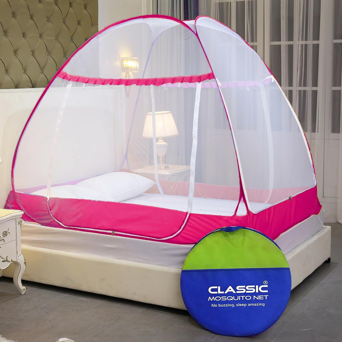 Premium Mosquito Net for Double Bed King Size with 3 Doors (200 x 200 x 145 cm)
