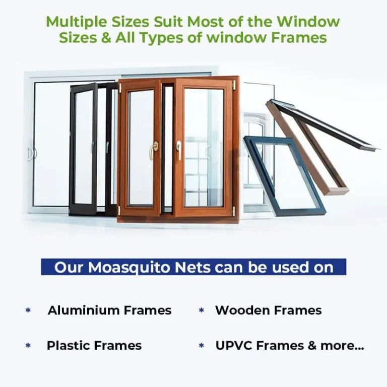 Brown 120 GSM Fiberglass Window Mosquito Net with Hook Tape