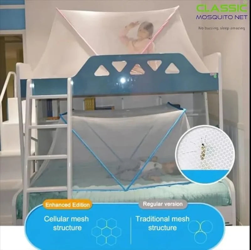 Mosquito Net for Single Bed/5G Foldable (200x100x80cms)- Blue