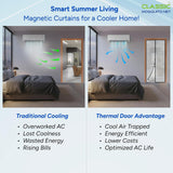 AC Curtain Magnetic by Classic Mosquito Net|Thermal Insulated Screen|Translucent Ribbed Design|Insect,Pest,Pollen & Pollution Control|Privacy&Dust Shield for Door & Home,Energy Saving
