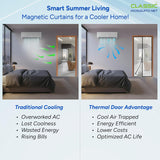 AC Curtain Magnetic by Classic Mosquito Net|Thermal Insulated Screen|Translucent Transparent Design|Insect,Pest,Pollen&Pollution Control|Privacy&Dust Shield for Door&Home,Energy Saving