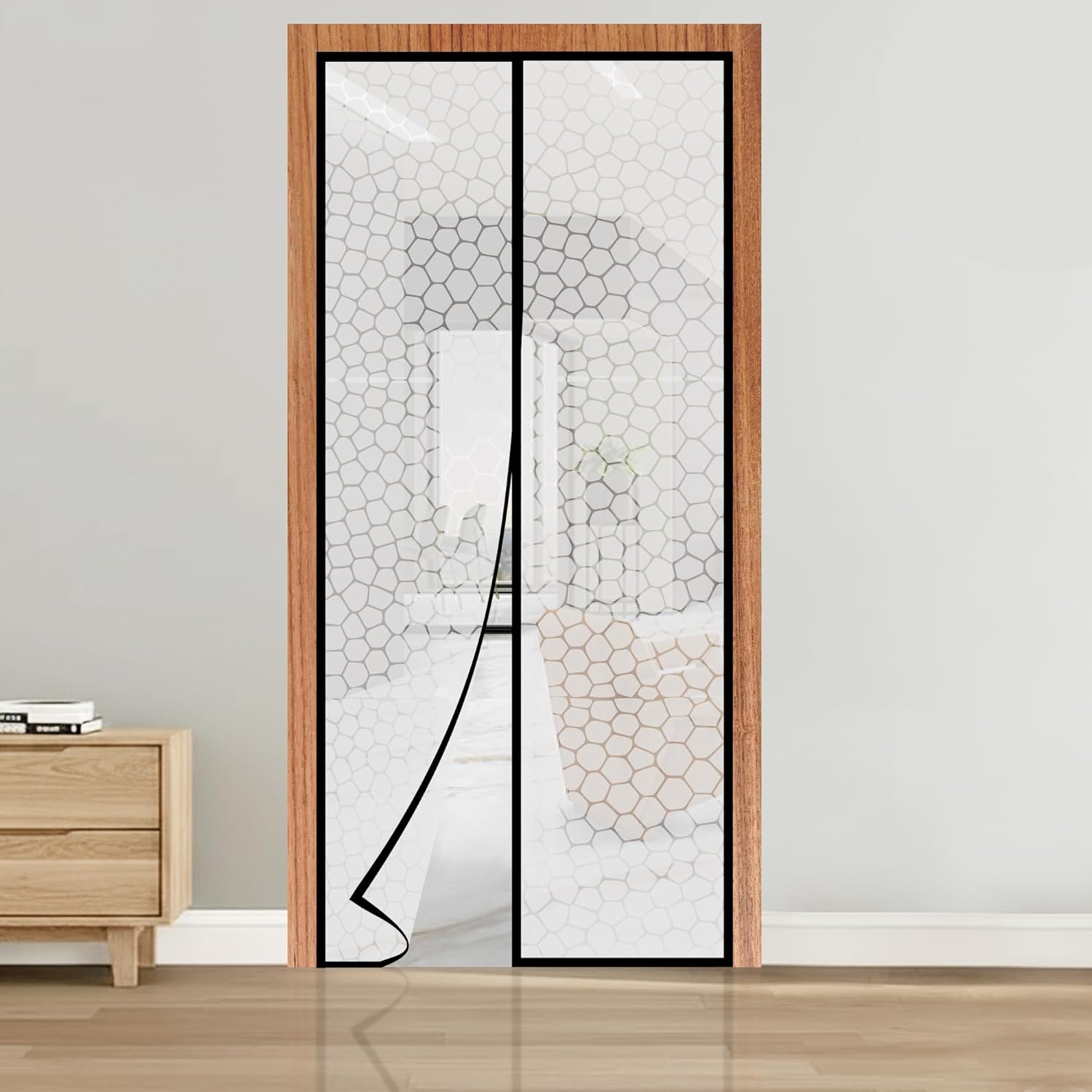 AC Curtain Magnetic by Classic Mosquito Net|Thermal Insulated Screen|Translucent Bubble Design|Insect,Pest,Pollen & Pollution Control|Privacy&Dust Shield for Door & Home,Energy Saving