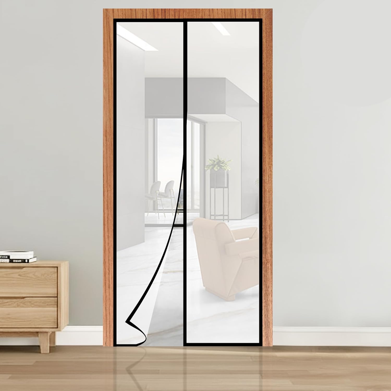 AC Curtain Magnetic by Classic Mosquito Net|Thermal Insulated Screen|Translucent Transparent Design|Insect,Pest,Pollen&Pollution Control|Privacy&Dust Shield for Door&Home,Energy Saving