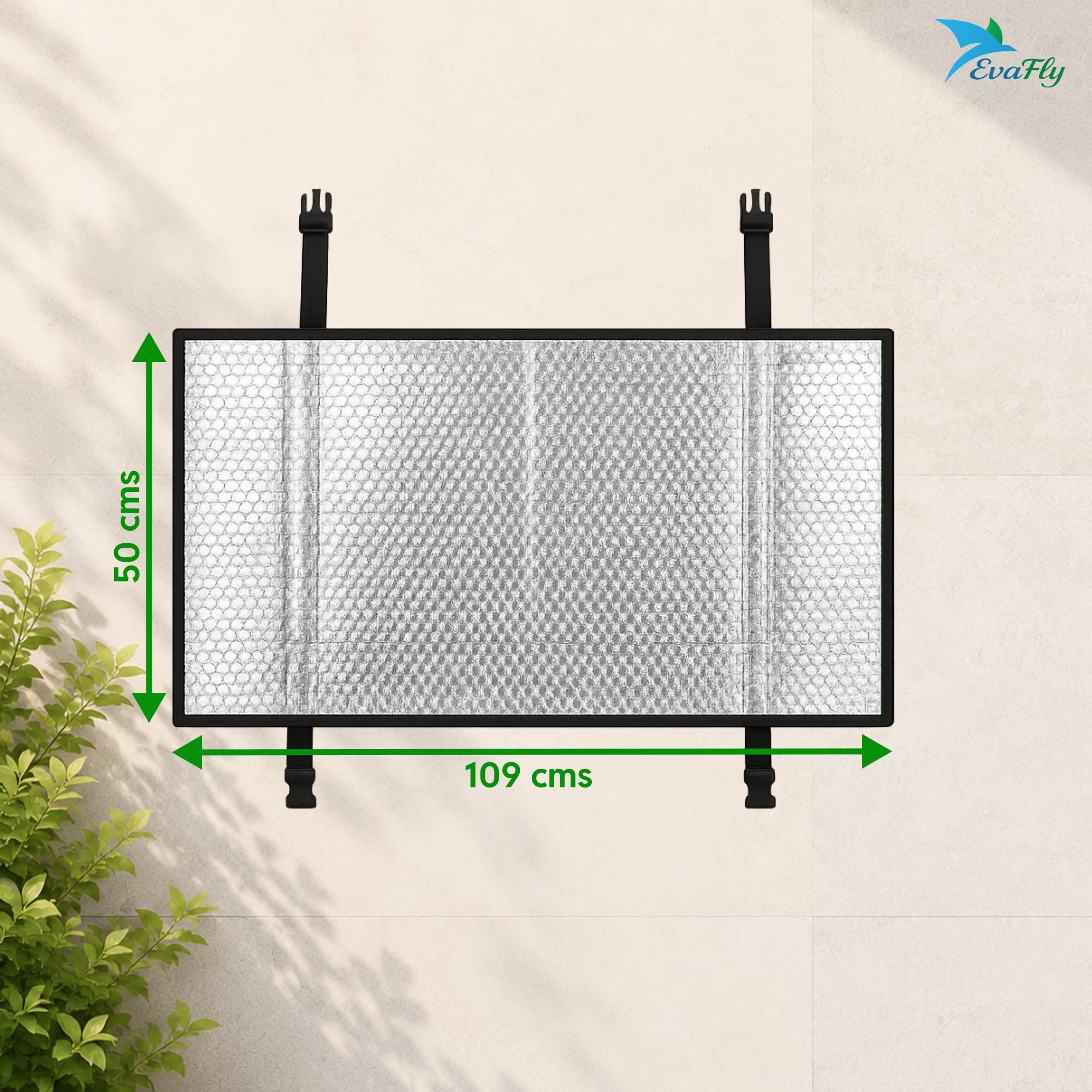 Evafly Premium Aluminium AC Outdoor Protector Cover | lightweight | All-Weatherproof, Heat-Resistant Split AC Protector For 1.5 / 2 Ton Outdoor Units | Enhances Performance & Durability | 109×50 cm