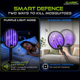 Mosquito Killer Racket, Mosquito Bat Electric with UV Light | 3500V Electric Fly Swatter, 1200mAh Rechargeable Battery, 2-in-1 Mosquito Killer Lamp for Home, Foldable Body, Black