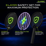 Mosquito Killer Racket, Mosquito Bat Electric with UV Light | 3500V Electric Fly Swatter, 1200mAh Rechargeable Battery, 2-in-1 Mosquito Killer Lamp for Home, Foldable Body, Black