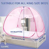 Mosquito Net for Double Bed/Queen Size(200x170x140cms)-Full Pink