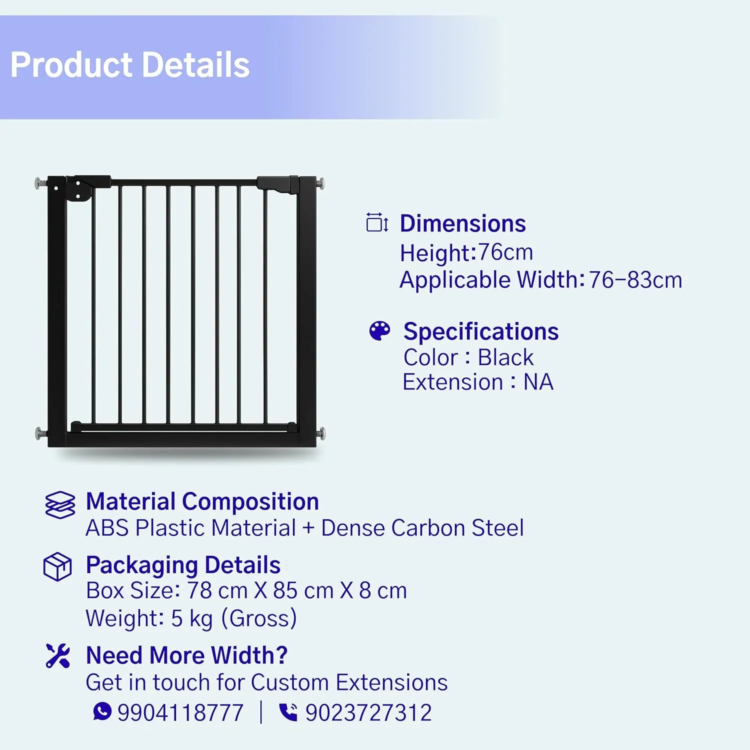 Baby Safety Gate- 76-83cms