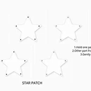 Star Patches for Mosquito Net- High Density Poly Ethylene Repairing Holes (White) Pack of 4