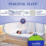 Mosquito Net for Double Bed/Queen Size(200x170x140cms)- Blue