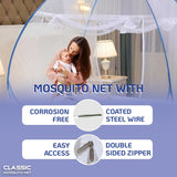 Mosquito Net for Double Bed/Queen Size(200x170x140cms)- Blue
