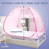 Mosquito Net for Double Bed/Queen Size(200x170x140cms)- Pink