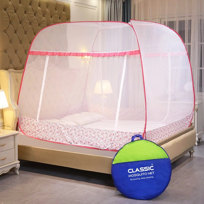 Supreme King Size Mosquito Net with 3 Zipper Doors and Mobile Pocket