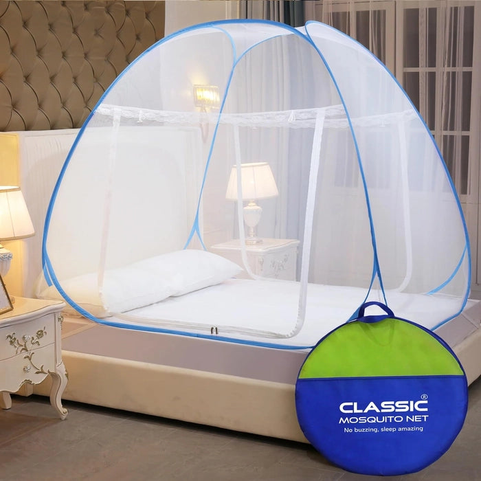 Mosquito Net for Double Bed/King Size(200x200x145cms)- Blue