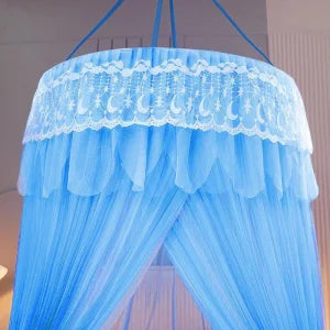Blue Double Layer Royal Machardani Mosquito Net for King Size Bed
