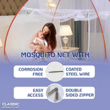Mosquito Net for Double Bed/King Size(200x200x145cms)- Orange
