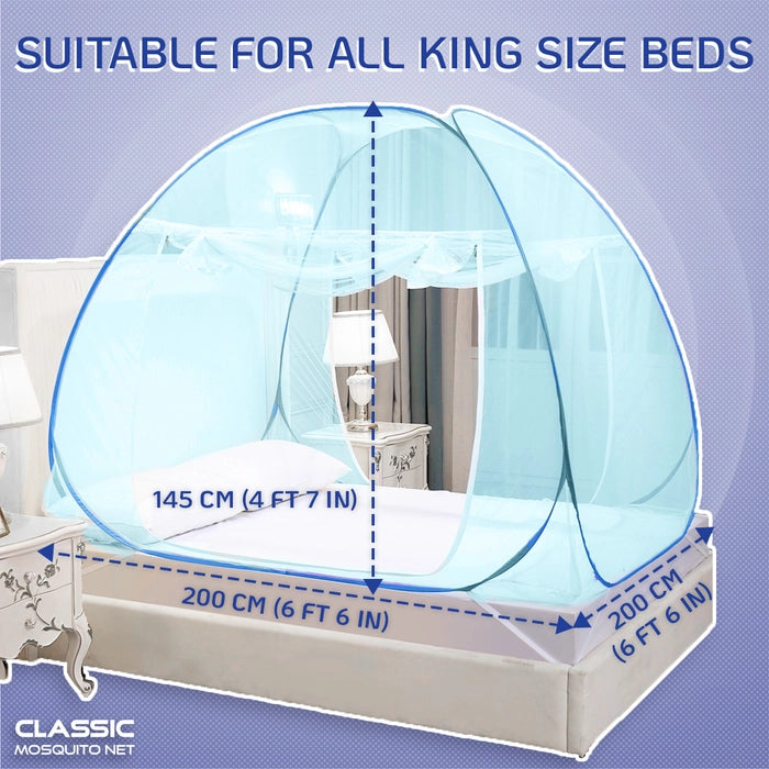 Mosquito Net for Double bed/King Size (200x200x145cms)- Full Blue