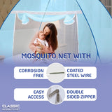 Mosquito Net for Single Bed(200x120x130cms)- Full Blue