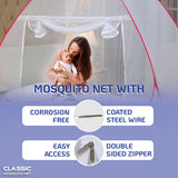 Mosquito Net for Single Bed(200x120x130cms)- Pink