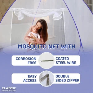 Premium Mosquito Net for Single Bed(200x120x130cms)-  Purple