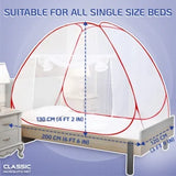 Mosquito Net for Single Bed(200x120x130cms)- Red