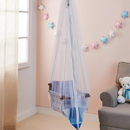 Jhula Mosquito Net for 0-3 Year Baby, Baby Cradle Swing with Side Zip Opening
