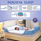 Premium Mosquito Net for Double Bed/King Size(200x200x145cms)- Blue