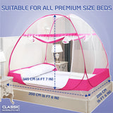 Premium Mosquito Net for Double Bed/King Size(200x200x145cms)- Pink