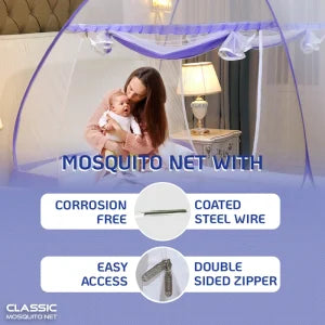 Mosquito Net for Single Bed(200x120x130cms)- Red