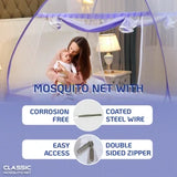Mosquito Net for Single Bed(200x120x130cms)- Red