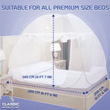 Premium Mosquito Net for Double Bed/King Size(200x200x145cms)- White