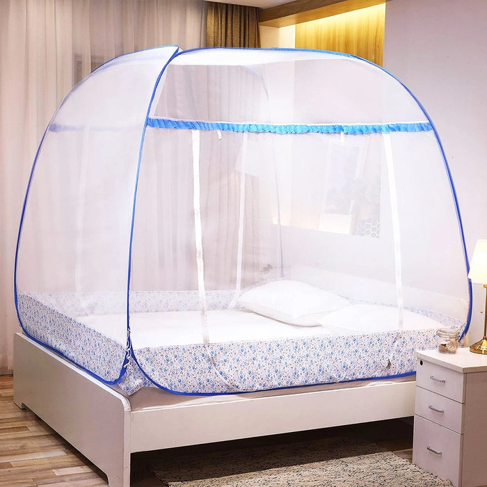 Supreme King Size Mosquito Net with 3 Zipper Doors and Mobile Pocket