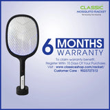 Classic Mosquito Racket Rechargeable Insect Killer Bat with UV Light, LED Light- Black