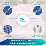 Evafly Mosquito Net for Single Bed(200x120x130cms)- Full Pink