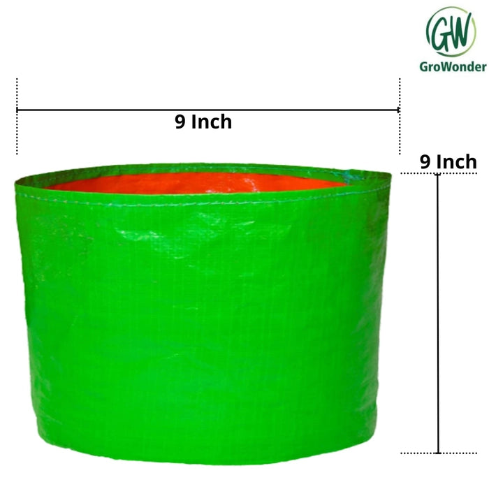 GroWonder Planters, 9X9 inches, Grow Bags for Terrace Garden Vegetable Planting Pots, Woven Fabric Leafy Fruits Growing gamlas - Pack of 1