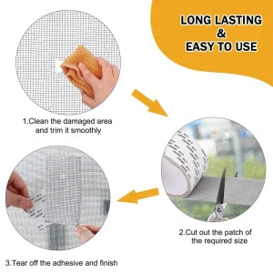 Mosquito Net Patch Repair Tape Self-Adhesive, Window Net and Insect Mesh Patch Tape for Torn Nets