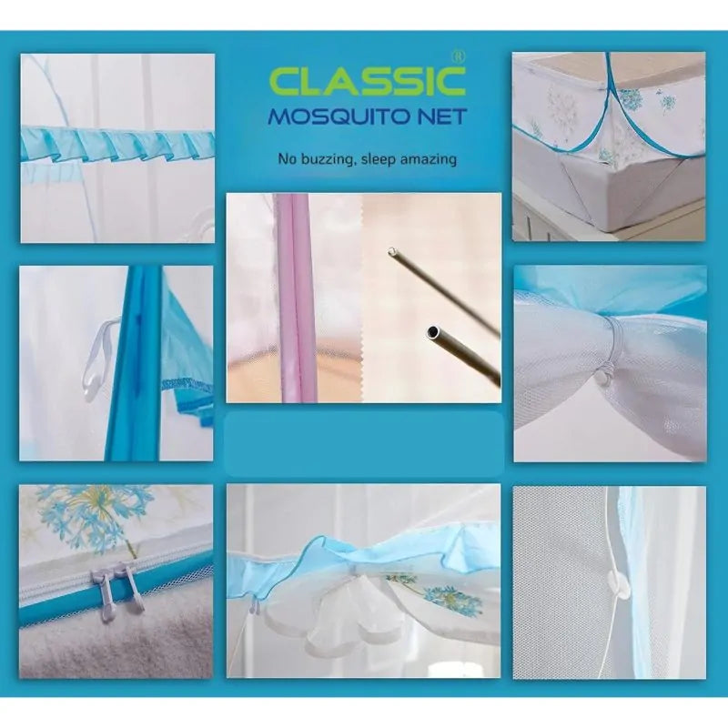 Supreme Plus King Size Mosquito Net with Stabilising Ring and 3 Zipper Doors