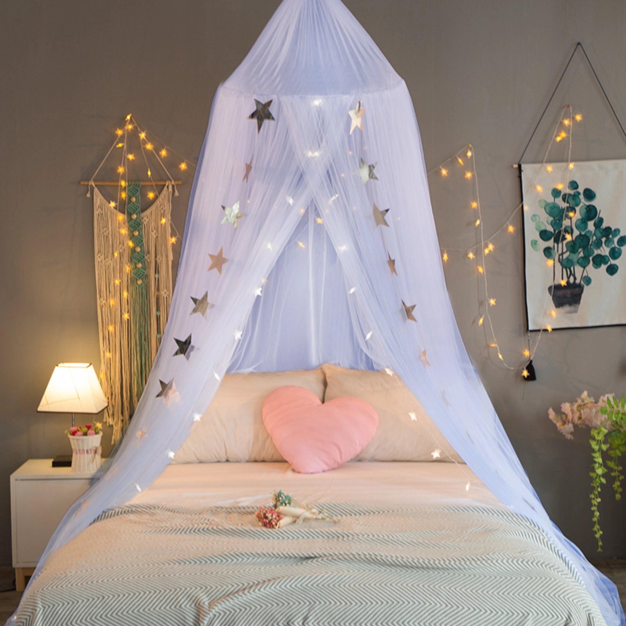 Bug Net Hanging Polyester Hanging Mosquito Net for Double Bed in White Plain, offering ...