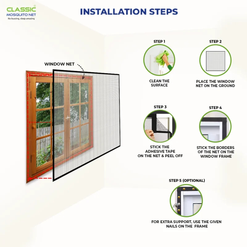 Classic Mosquito Net Window Mosquito Net 120 GSM Fiberglass - Image 5